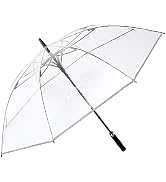 G4Free 62 Inch Clear Golf Umbrella Transparent Auto Open Large Stick Umbrella Oversized Umbrella ...