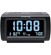 DreamSky Alarm Clock Radio for Bedrooms with Battery Backup | Large Numbers with Dimmer Wheel, US...