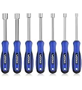 WOTAHI 7-Piece SAE Nut Driver Set - 3/16, 1/4, 5/16, 11/32, 3/8, 7/16, 1/2 Inch Hex Nut Driver Se...