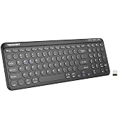 TECKNET Wireless Keyboard Bluetooth & 2.4G USB, Up to 4-Device Connection, USB C Rechargeable Bat...