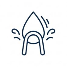 Water drop icon representing easy rinse and clean