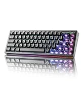 YUNZII AL65 Wireless Mechanical Keyboard, Full Aluminum CNC,Support QMK/VIA Software Gasket Struc...