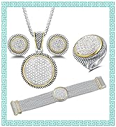 UNY JEWEL Jewelry Jumbo Huge Round Circle Twisted Cable Wire Double Split Shanks Two Tone Ring wi...