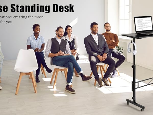 Small Mobile Standing Desk with Wheels