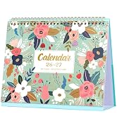 Desk Calendar 2026-2027 - Standing Flip 2026-2027 Desktop Calendar with Thick Paper, 9.8" x 8.3",...