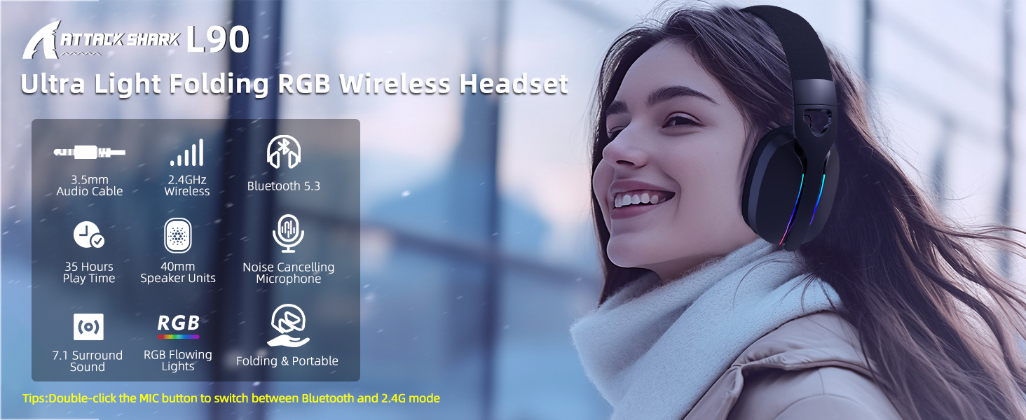 ATTACK SHARK L90 WIRELESS GAMING HEADSET