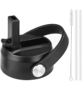 Straw Lid for 14, 32, 40, 64oz 2.28" Wide Mouth Bottle, Straw Lid with Brush and Straws for Water...