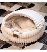 CHEERPALS Cat Cave Bed for Indoor Cats, Washable Covered Cat Bed Hooded Kitty Bed Soft Fluffy Pet...