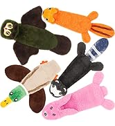 Stuffless Squeaky Dog Toys, Two Water Bottle Crinkle No Stuffing Squeak Dogs Chew Toy for Small M...