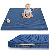 Huloo Sleep Baby Floor Play Mat for Playpen, Extra Thick 50"x50" Padded Mat with Ultra Soft 3D Mi...
