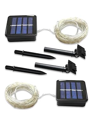 2 Pack Solar Panel String Lights