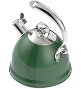 Harriet Tea Kettle Stovetop, 2.5 Quart Whistling Stainless Steel Tea Pot, 3-Layer Base, Unique Er...