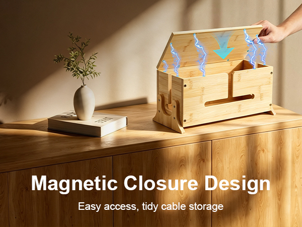 cable management box, wooden box, wood box, cord hider box, cable management
