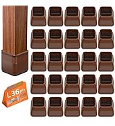 BAIPOK 36Pcs Chair Leg Floor Protectors, Square Silicone Chair Leg Protectors for Hardwood Floors...