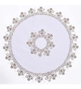Winotic Natural Neutral Earth Tones Floral Lace White 33” Round placemats Doily Table Topper Dres...