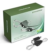 STAYGROW 12-Pack 1/8” Adjustable Rope Hanger, Heavy Duty Ratchet Tie Down Strap with Reinforced M...