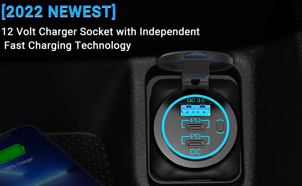 58W USB-C Car 12v Socket