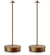 SAKRINGT 2 Pack Cordless Table Lamps Rechargeable, 6000mAh Battery Operated Waterproof Stepless D...