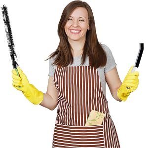 housewife taking brushes