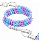 Atsidexa 4-in-1 Beaded Charging Cable, MFi Certified, Works with CarPlay, 3.3FT 60W Fast Charger ...