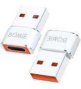 BOMIE USB to USB C Adapter 2 Pack,PD27W/66W/QC100W Fast Charging 480Mbps Data Transfer,Type-c Fem...