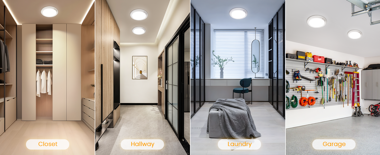 wide applications of wireless flush mounted led ceiling light laundry garage