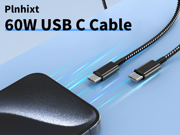 Plnhixt 60W USB C Charger Cable Fast Charge