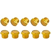 Quickun Pneumatic Muffler Silencer, 1/4” Male Thread Brass Air Exhaust Muffler Sintered Bronze Mu...