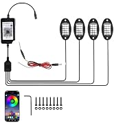 WZP 4 Pods RGB LED Rock Lights, Multicolor Underglow LED Light Kit with APP Control & Music Mode,...