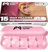 Peace&Quiet | PQ Silicone Ear Plugs for Sleeping - 15 Wax Earplugs for Sleep and Swimming, Soft E...
