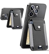 HiWe for Magsafe Wallet Stand with Privacy Flap Cover, Strongest Magnetic Wallet for iPhone 16/15...