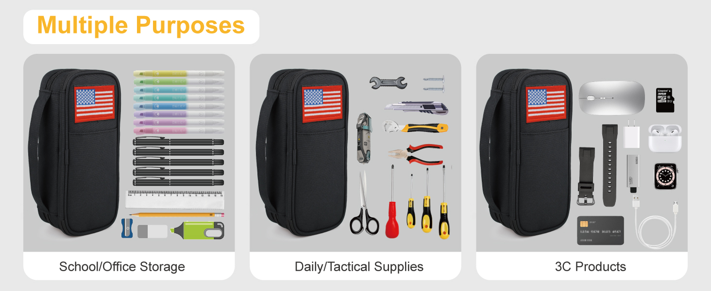 Tactical Pencil Case for Boy,Large Capacity Pencil Pouch,Marker Organizer Case Pen Box