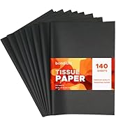 bondibili 140 Sheets Black Tissue Paper for Gift Bags, 20 x 14 inch Acid Free Black Wrapping Tiss...