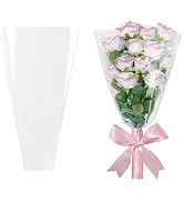JOYIT Clear Flower Bags for Bouquets, 100PCS Wrapping Papers 13.8in x 18in, Wrapping Bags, Floral...