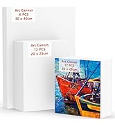 Koncci Canvas for Painting, 30 Packs(8x8, 8x10, 11.8x15.7), 3 MM Cotton Blank Canvases, Art Canva...