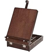 KINGART 702 Adjustable Wood Table Sketchbox Easel, Premium Beechwood Espresso Stain - Portable Ar...