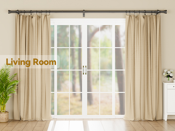 .yafex heavy duty curtain rods for living room and bedroom windows