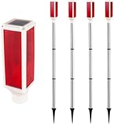 Aolyty Solar Lights Outdoor, Waterproof Driveway Markers Reflective, Warning Flash Light with 2 L...