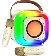 HWWR Karaoke Machine for Adults & Kids, Portable Karaoke Speaker with 2 Wireless Microphone/PA Sy...