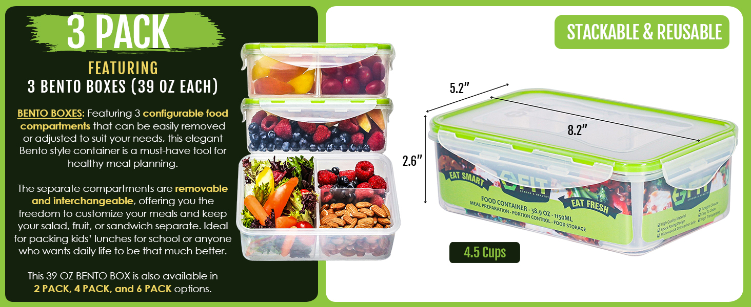 bento box adult lunch box for women meal prep containers reusable adulta hombres claro easy lock