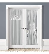 RYB HOME 100% Blackout Door Curtain Lightweight Portable and Easy to Install, Fully Room Darkenin...