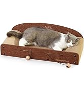 FUKUMARU 26 Inch Cat Scratcher Bed, 2 Reversible Cardboard Cat Scratch Pads Refill for Indoor Cat...