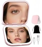 SisKokoro Magnifying Mirror with Light, Rechargeable 40X Compact Mirror with 3 Lighting Modes & D...