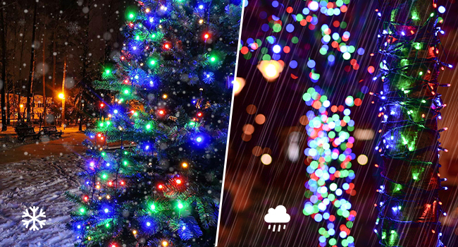 solar christmas lights outdoor waterproof