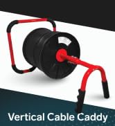 Steren Vertical Cable Caddy | Dish Branded Wire Reel Dispenser, Heavy Duty Steel Spool Holder, Lo...