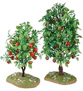 OSALADI 2pcs Mini Artificial Apple Trees Plastic Small Tree Models for Train Scenery Dioramas Mic...