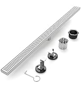 EBYTE 48in Shower Drain, 304 Stainless Steel,Brushed Nickel,Adjustable Feet | Linear Shower Drain...