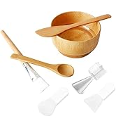 LINSINA Face Mask Mixing Bowl and Brush Set, 7 in 1 Bamboo Facial Mask Tool kits with Facial Mask...