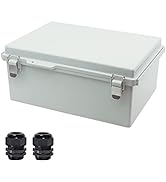 Zulkit Junction Box ABS Plastic Dustproof Waterproof IP67 Electrical Boxes Hinged Shell Outdoor U...