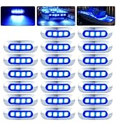 PSDRIQQ 20Pack 3.7 Inch 4 LED Marine Boat Interior Lights, DC12-24V Waterproof Courtesy Lamp Deck...